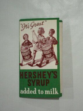 Vintage 1941 - Hershey's Chocolate Syrup Recipe Booklet - Fold-Out Advertising
